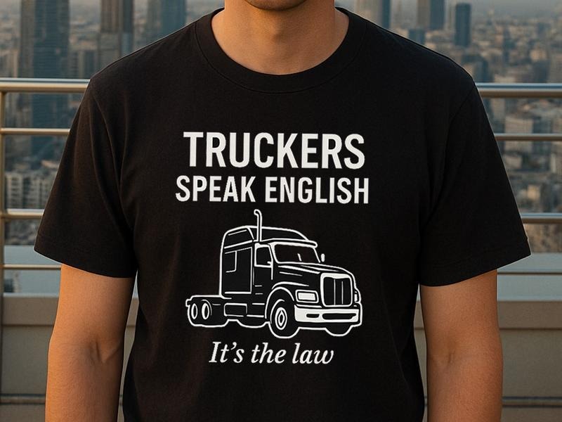 Commercial Truck Drivers Must Be Proficient English - Adult & Kids T-Shirts, Sweatshirts & Hoodies apparel design preview 1