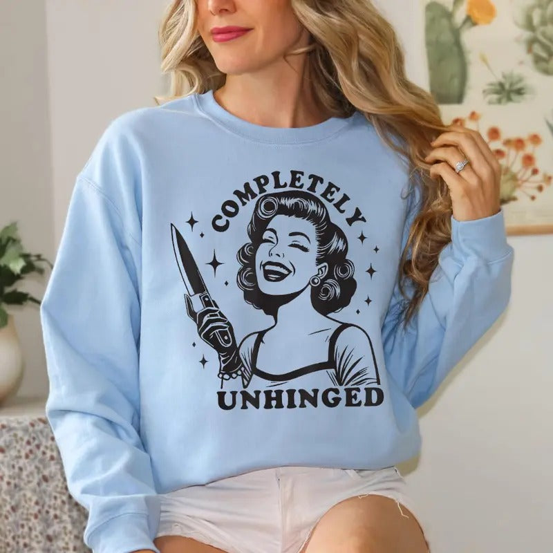 Completely Unhinged Funny Casual Street Fleece Fabric - Adult & Kids T-Shirts, Sweatshirts & Hoodies apparel design preview 1