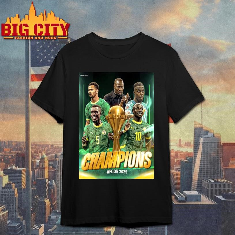 Congrats Senegal Champions AFCON 2025 Poster - Adult & Kids T-Shirts, Sweatshirts & Hoodies apparel design preview 1