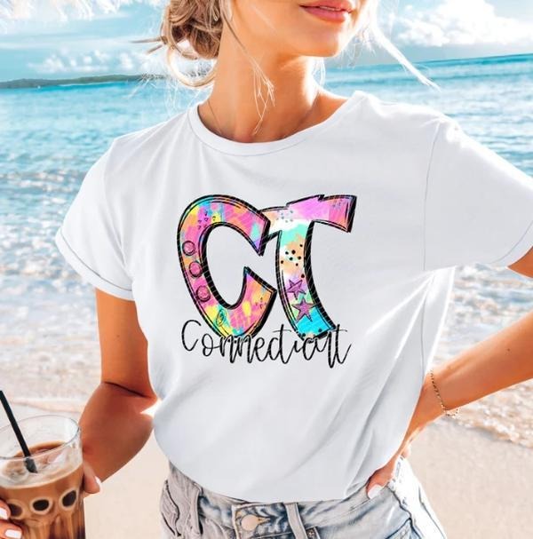 Connecticut Neon Splash DTF Transfers THIS IS NOT - Adult & Kids T-Shirts, Sweatshirts & Hoodies apparel design preview 1