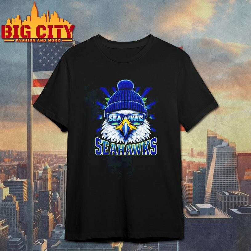 Cool Face Seahawks With Sunglasses - Adult & Kids T-Shirts, Sweatshirts & Hoodies apparel design preview 1