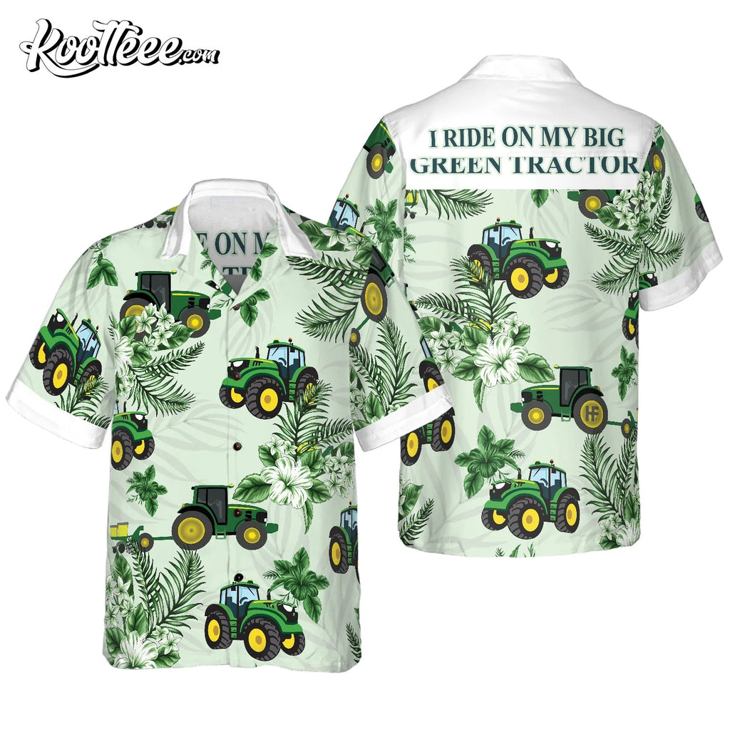Cool Green Tractor Hawaiian - Adult & Kids T-Shirts, Sweatshirts & Hoodies apparel design preview 1