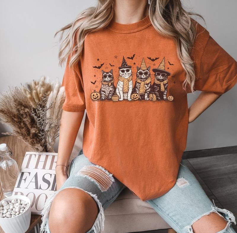 Cool Halloween Cats Funny Daughter Her - Adult & Kids T-Shirts, Sweatshirts & Hoodies apparel design preview 1