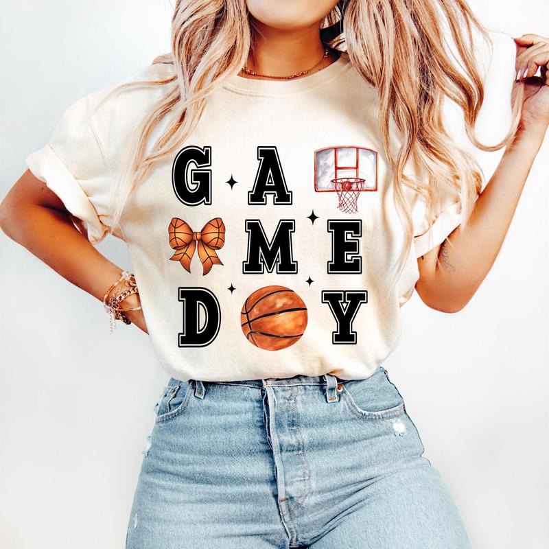 Coquette Basketball Game Day Mom Mama Retro Sports - Adult & Kids T-Shirts, Sweatshirts & Hoodies apparel design preview 1