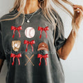 Coquette Bow Baseball Collage Pepper Comfort Colors - Adult & Kids T-Shirts, Sweatshirts & Hoodies apparel design preview 1