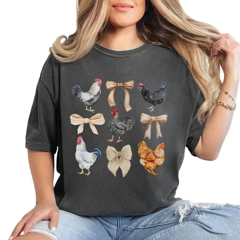 Coquette Chicken Lady Everyday Casual Comfy - Adult & Kids T-Shirts, Sweatshirts & Hoodies apparel design preview 1