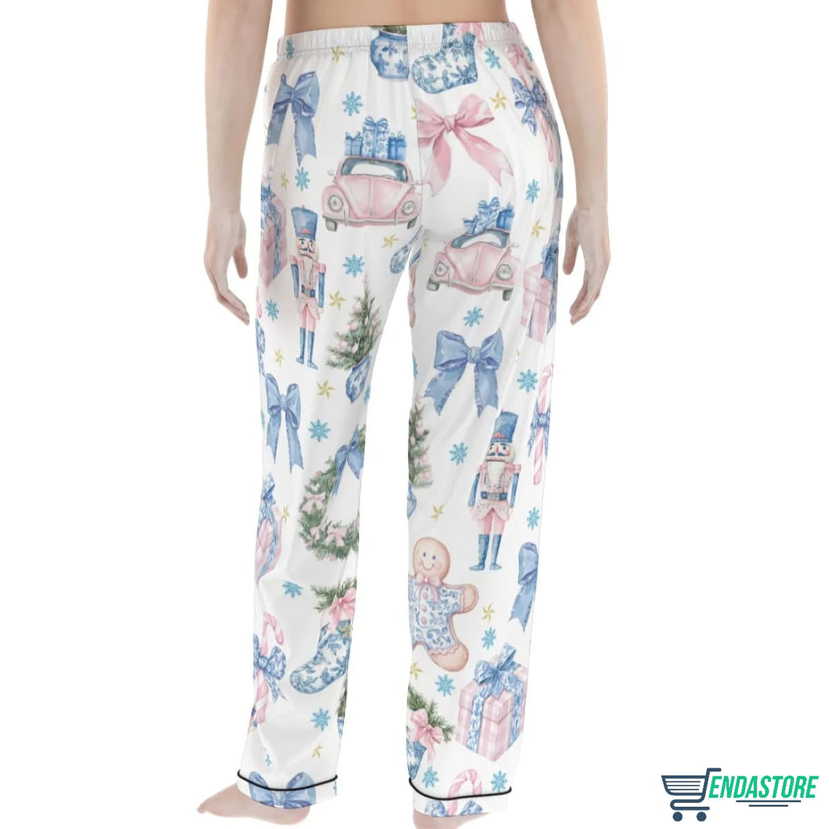 Coquette Chinoiserie Christmas Satin Pajama Set 3D Christmas Sweater - Holiday Gift product image 3