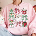 Coquette 2024 Retro Holidays Hot Cocoa Candy Cane - Adult & Kids T-Shirts, Sweatshirts & Hoodies apparel design preview 1