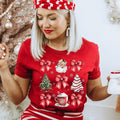Coquette Vintage Santa Bows Casual Winter Soft Short - Adult & Kids T-Shirts, Sweatshirts & Hoodies apparel design preview 1