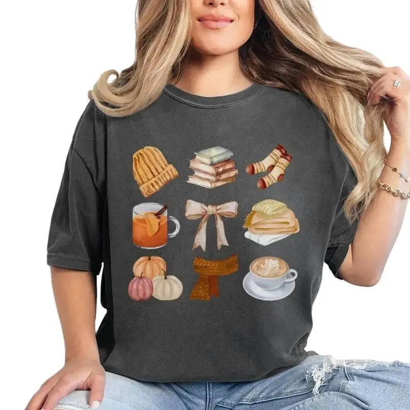 Coquette Fall Cozy Season Autumn Spooky Pumpkin Spice - Adult & Kids T-Shirts, Sweatshirts & Hoodies apparel design preview 1