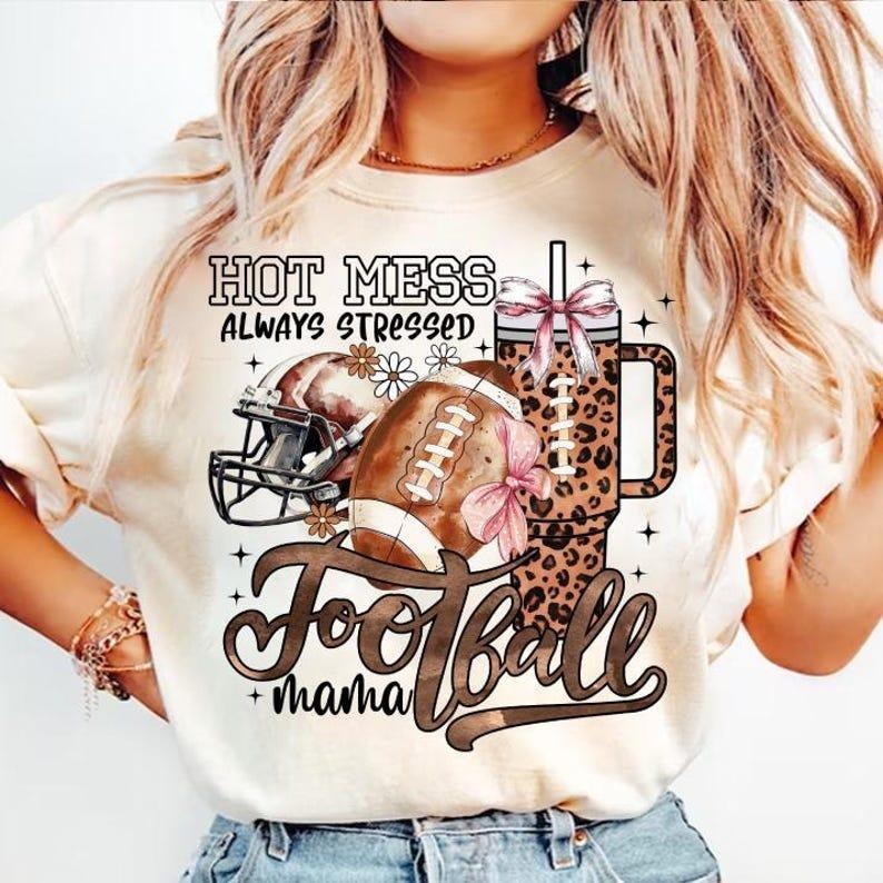 Coquette Football Mama Game Day Fall Mom - Adult & Kids T-Shirts, Sweatshirts & Hoodies apparel design preview 1