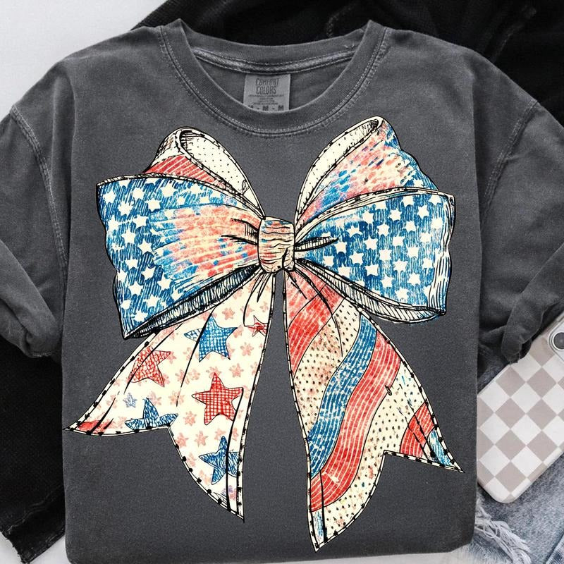 Coquette Girly 4Th July American Girl Jesus Memorial - Adult & Kids T-Shirts, Sweatshirts & Hoodies apparel design preview 1