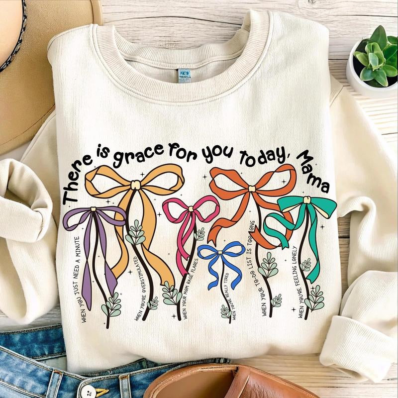 Coquette Mama Flower Bow Groovy Idea Popular - Adult & Kids T-Shirts, Sweatshirts & Hoodies apparel design preview 1