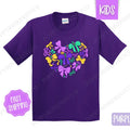 Coquette Mardi Gras Heart Louisiana Parade Bow - Adult & Kids T-Shirts, Sweatshirts & Hoodies apparel design preview 1