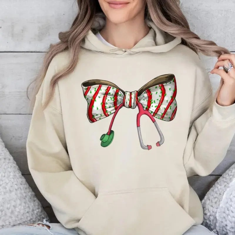 Coquette Nurse Stethoscope Cute Bow Nurses Medical - Adult & Kids T-Shirts, Sweatshirts & Hoodies apparel design preview 1