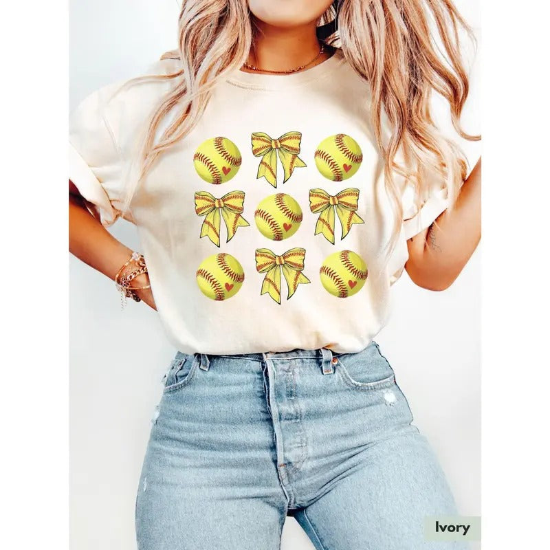 Coquette Softball Cute Lover Season Mom - Adult & Kids T-Shirts, Sweatshirts & Hoodies apparel design preview 1