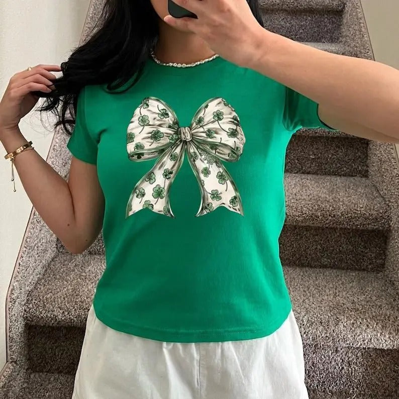 Coquette St Patrick'S Day Bow Baby Lucky Shamrock - Adult & Kids T-Shirts, Sweatshirts & Hoodies apparel design preview 1
