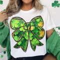 Coquette St Patrick'S Day Bow Glitter Patty'S Lucky - Adult & Kids T-Shirts, Sweatshirts & Hoodies apparel design preview 1