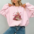 Coquette Valentine Bookish Reading Book Lover Long - Adult & Kids T-Shirts, Sweatshirts & Hoodies apparel design preview 1