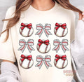 Coquette Baseball Game Day Bow Mama Checkered - Adult & Kids T-Shirts, Sweatshirts & Hoodies apparel design preview 1