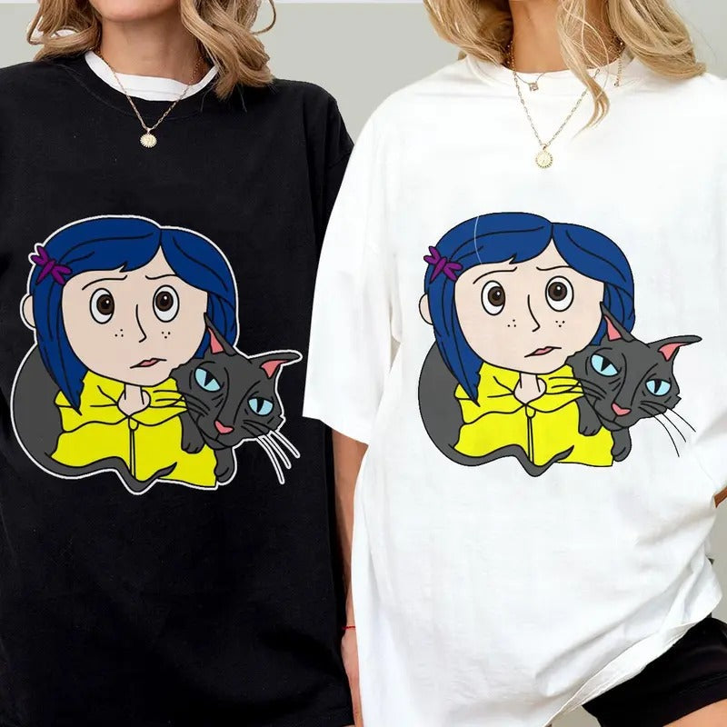 Coraline Black Cat Horror Movies Character Halloween - Adult & Kids T-Shirts, Sweatshirts & Hoodies apparel design preview 1