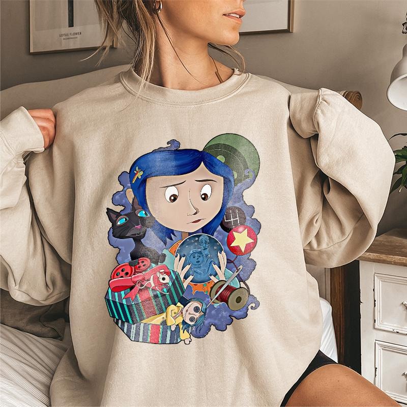 Coraline Cartoon Horror Movies Halloween - Adult & Kids T-Shirts, Sweatshirts & Hoodies apparel design preview 1
