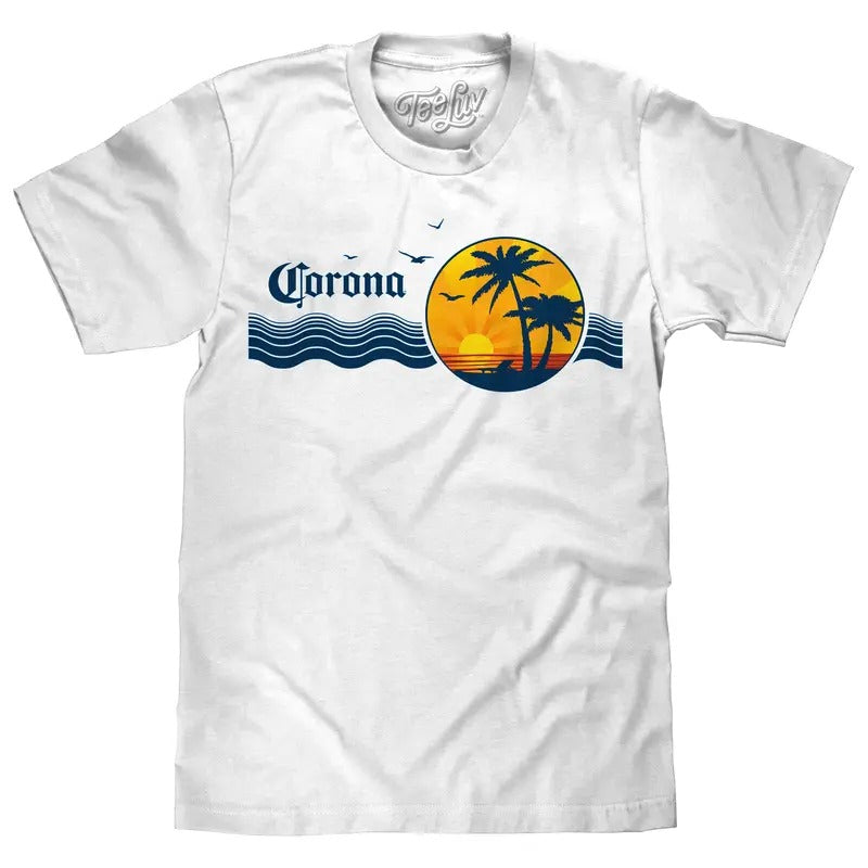 Corona Beer Palm Tree White - Adult & Kids T-Shirts, Sweatshirts & Hoodies apparel design preview 1