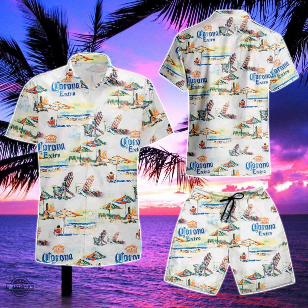 Corona Hawaiian And Shorts Extra Beach Lounge Summer - Adult & Kids T-Shirts, Sweatshirts & Hoodies apparel design preview 1