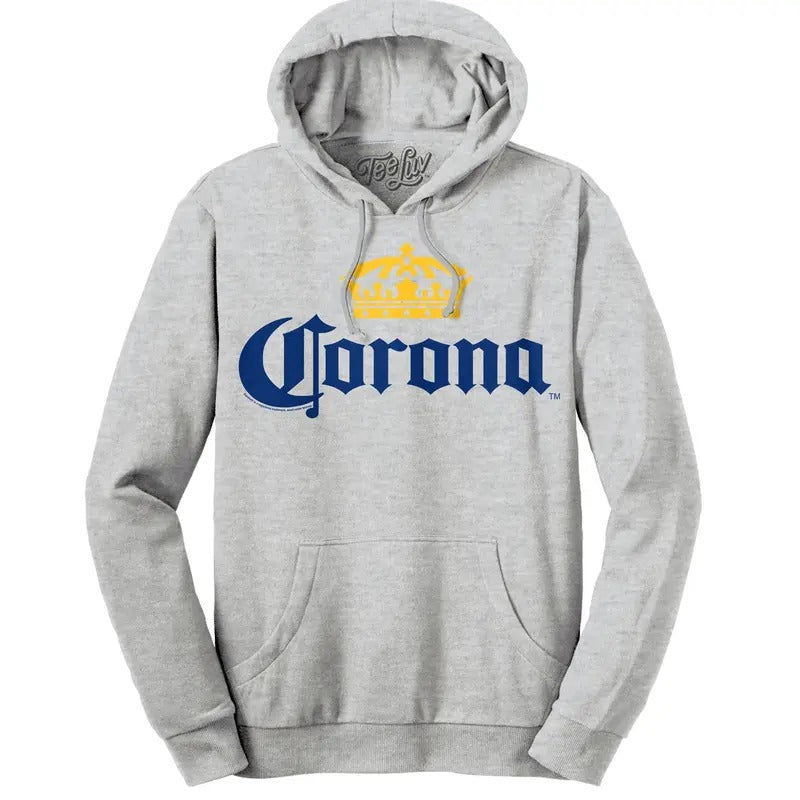Corona Logo Hooded Gray - Adult & Kids T-Shirts, Sweatshirts & Hoodies apparel design preview 1