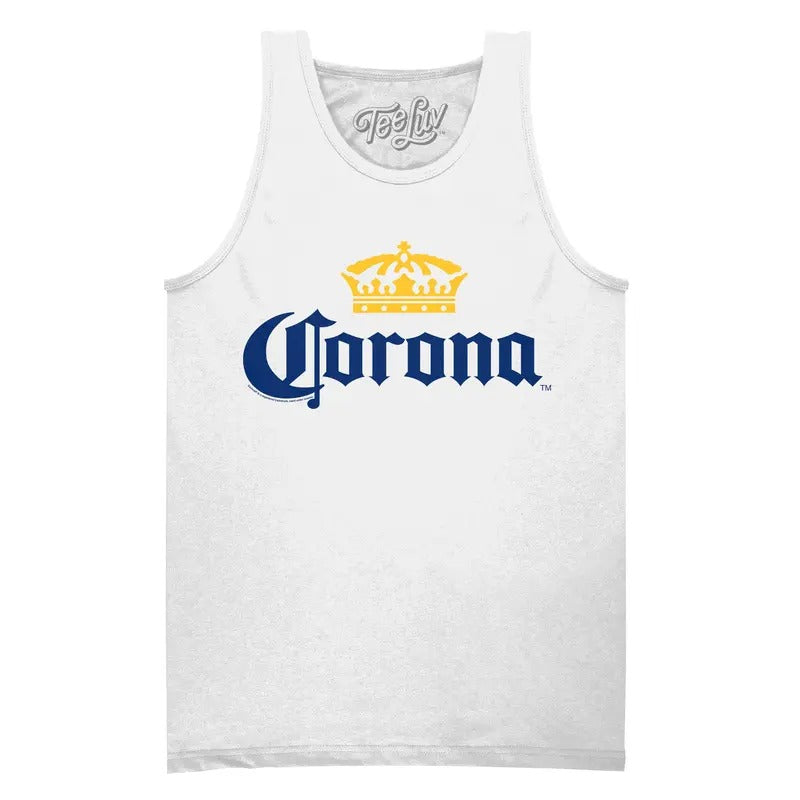 Corona Logo Tank Top White - Adult & Kids T-Shirts, Sweatshirts & Hoodies apparel design preview 1