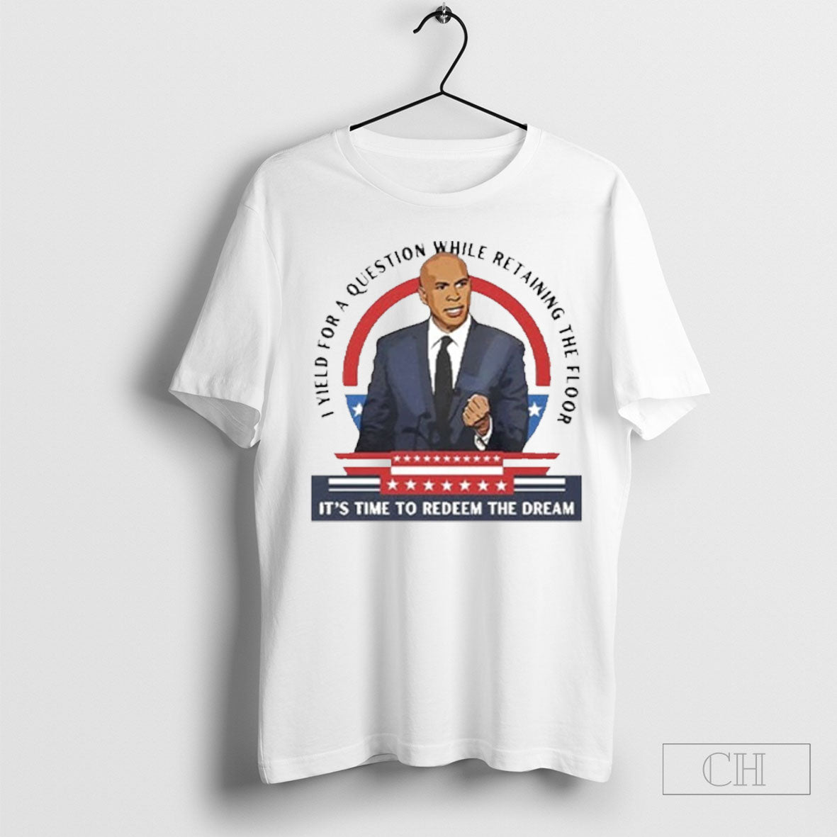 Cory Booker I Yield For A Question While Retaining - Adult & Kids T-Shirts, Sweatshirts & Hoodies apparel design preview 1