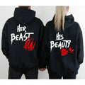 Couple Matching Her Beast His Beauty Rose Winter - Adult & Kids T-Shirts, Sweatshirts & Hoodies apparel design preview 1