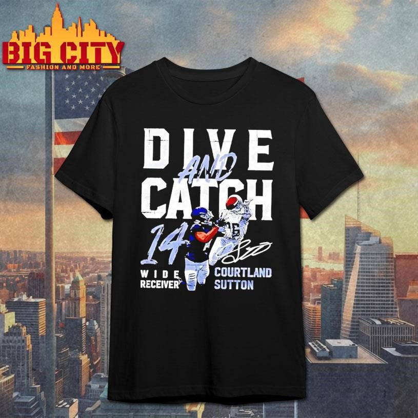 Courtland Sutton Dive And Catch - Adult & Kids T-Shirts, Sweatshirts & Hoodies apparel design preview 1