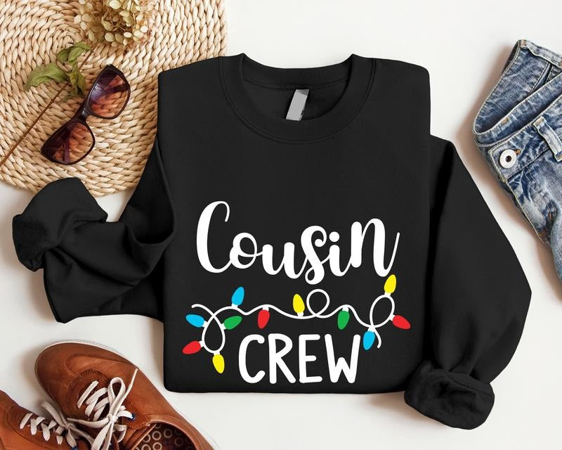 Cousin Crew Lights Family Matching Xmas Party Winter - Adult & Kids T-Shirts, Sweatshirts & Hoodies apparel design preview 1