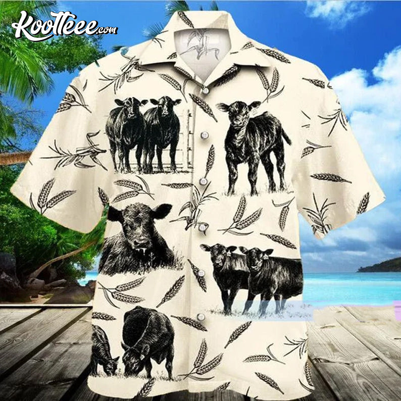 Cow Farm Black Angus Cattle Hawaiian - Adult & Kids T-Shirts, Sweatshirts & Hoodies apparel design preview 1