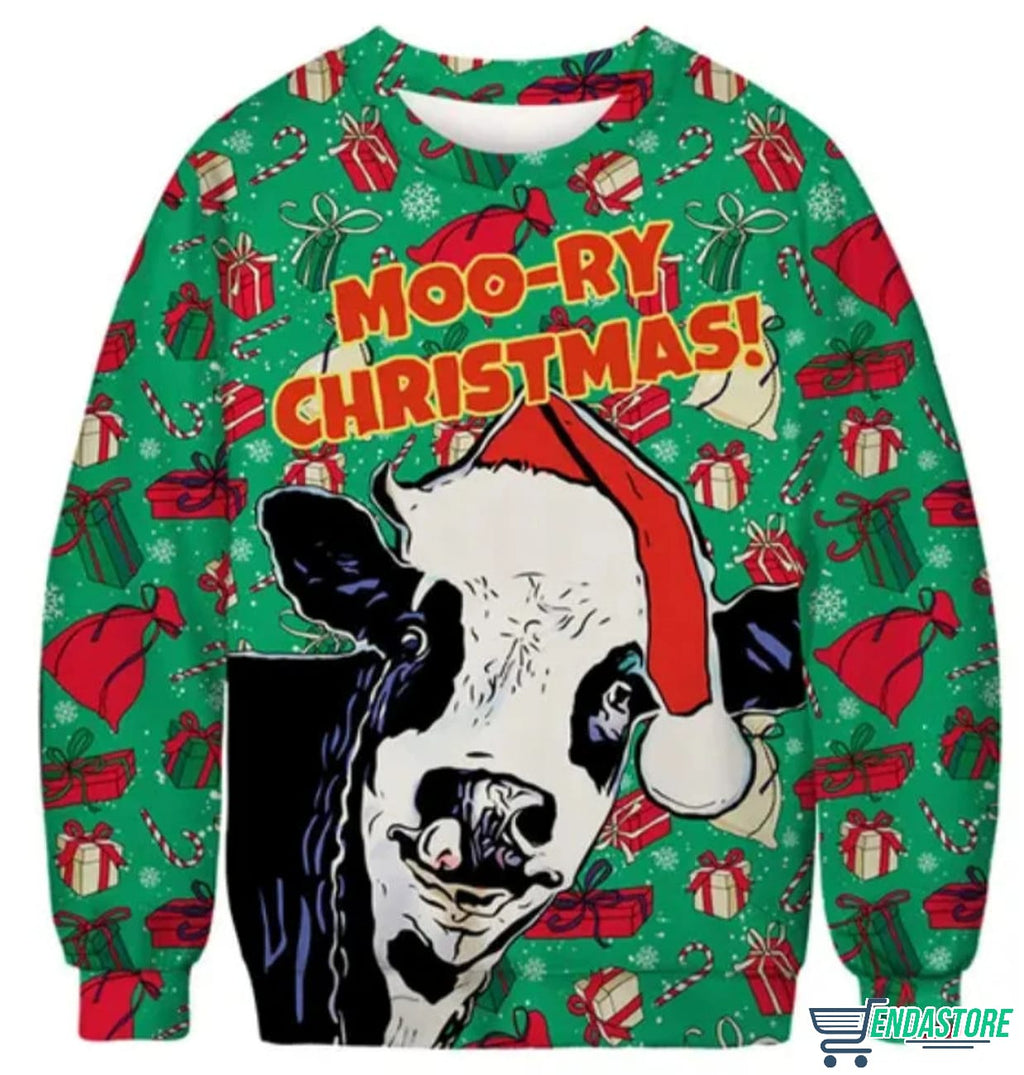 Cow Moory 3D Ugly Christmas Sweater - Holiday Gift product image