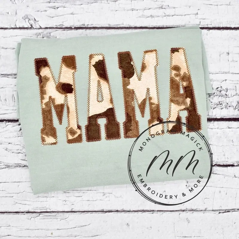 Cow Print Mama Comfort Color Western Everyday Casual - Adult & Kids T-Shirts, Sweatshirts & Hoodies apparel design preview 1