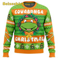 Cowabunga Michaelangelo Christmas Teenage Mutant Ninja Turtles Ugly Cute Ugly Christmas Sweater - Holiday Gift product image
