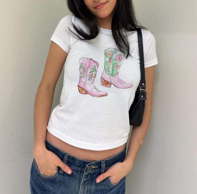 Cowgirl Western Boots Baby Yee Haw Y2k Vintage - Adult & Kids T-Shirts, Sweatshirts & Hoodies apparel design preview 1
