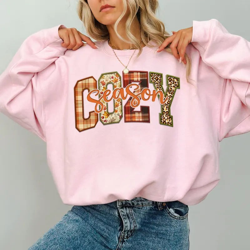 Cozy Season Fall Vintage Autumn Cute Thanksgiving - Adult & Kids T-Shirts, Sweatshirts & Hoodies apparel design preview 1