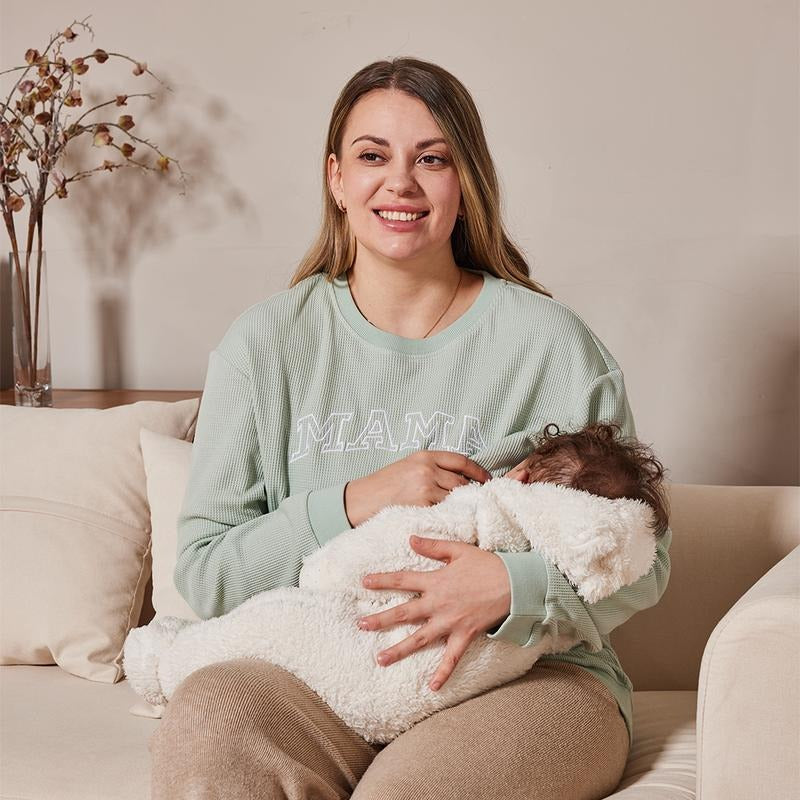 Cozy Waffle Knit Breastfeeding Zipper Access Nursing - Adult & Kids T-Shirts, Sweatshirts & Hoodies apparel design preview 1