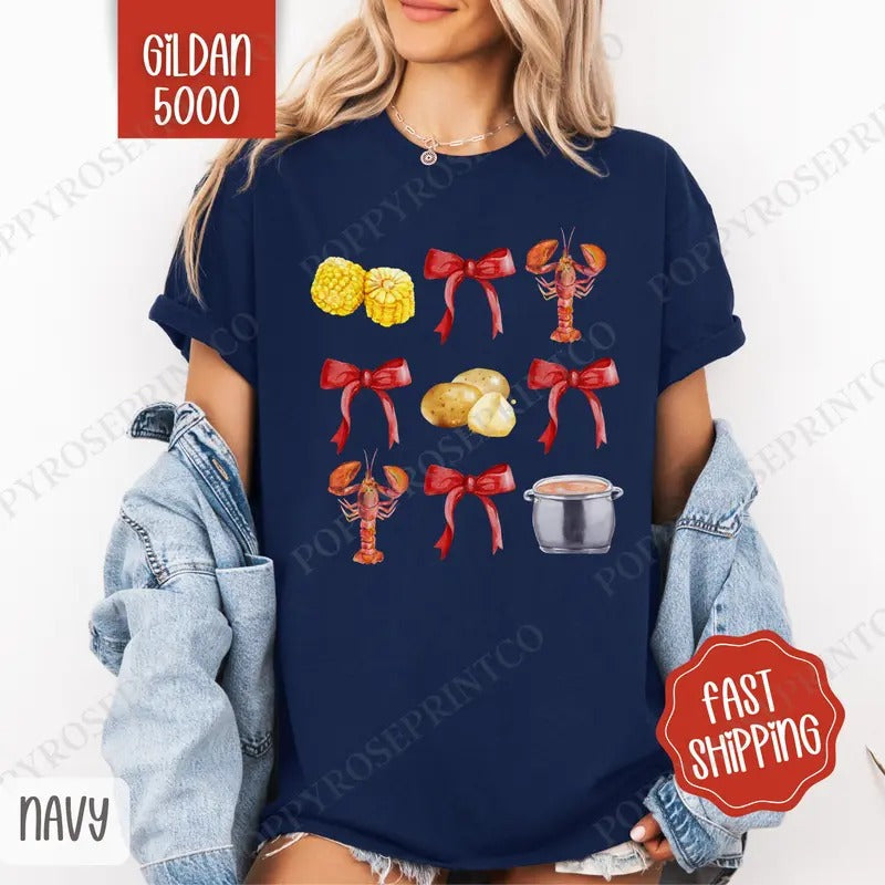 Crawfish Coquette Gildan Cute Plus Sizes - Adult & Kids T-Shirts, Sweatshirts & Hoodies apparel design preview 1