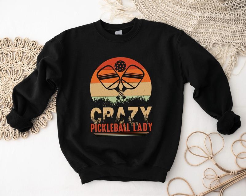 Crazy Pickleball Lady Lover Sport Mom Player Her. - Adult & Kids T-Shirts, Sweatshirts & Hoodies apparel design preview 1