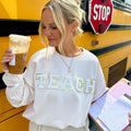 Cream White 'Teach' Letter Patch - Adult & Kids T-Shirts, Sweatshirts & Hoodies apparel design preview 1