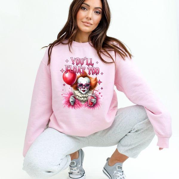 Pink W Creepy Clown Feminine Grunge Alternative - Adult & Kids T-Shirts, Sweatshirts & Hoodies apparel design preview 1