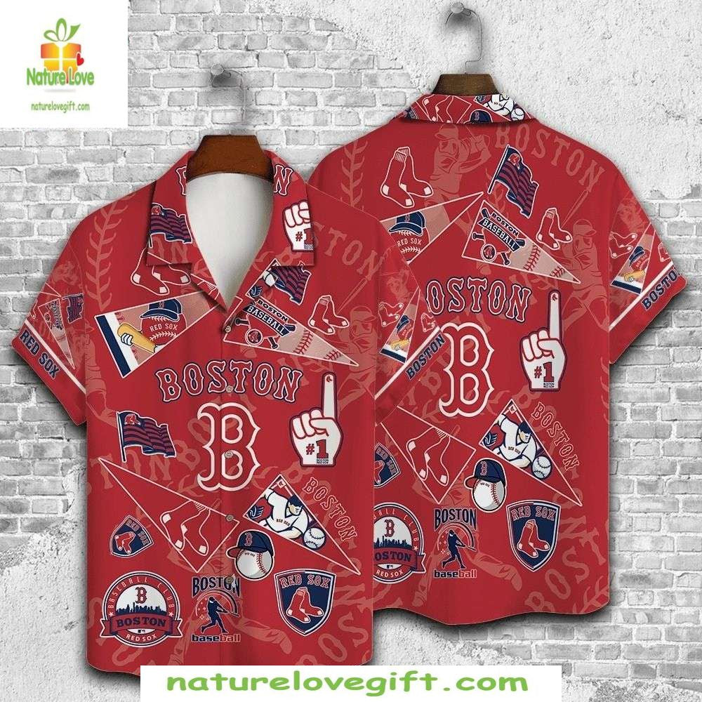 Boston Red Sox Aloha MLB Hawaiian Baseball Apparel - Adult & Kids T-Shirts, Sweatshirts & Hoodies apparel design preview 1