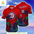 Washington Nationals Hawaiian Crimson Foliage Bold - Adult & Kids T-Shirts, Sweatshirts & Hoodies apparel design preview 1