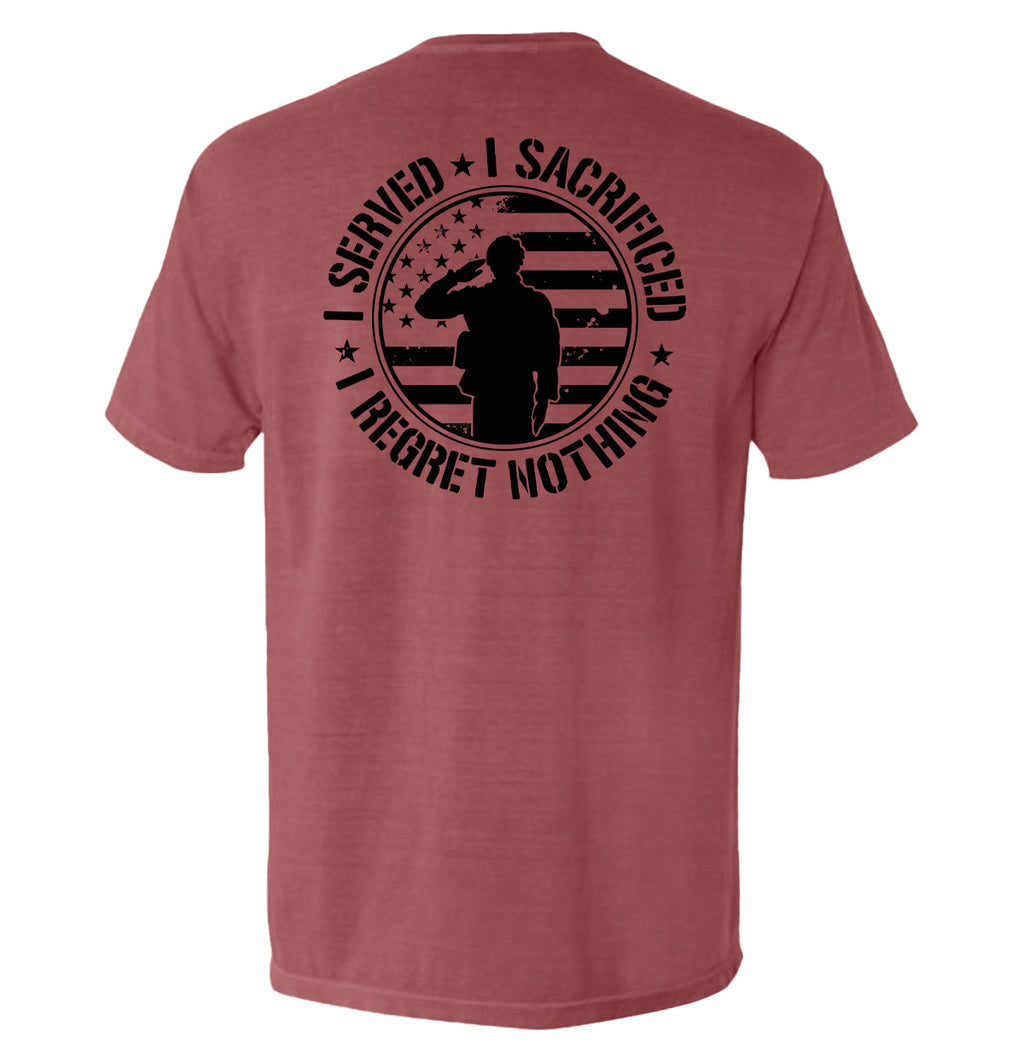 I Served Sacrificed Regret Nothing - Adult & Kids T-Shirts, Sweatshirts & Hoodies apparel design preview 1
