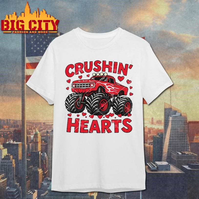 Crushin' Hearts Boy Valentine's Day - Adult & Kids T-Shirts, Sweatshirts & Hoodies apparel design preview 1