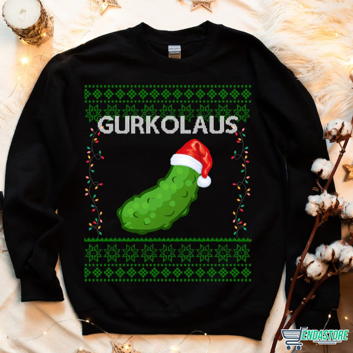 Cucumber Gurkolaus Basic Christmas Sweater - Holiday Gift product image 2
